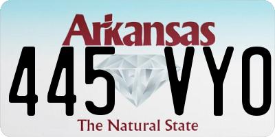 AR license plate 445VYO