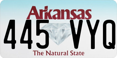 AR license plate 445VYQ