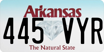 AR license plate 445VYR