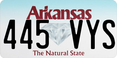 AR license plate 445VYS