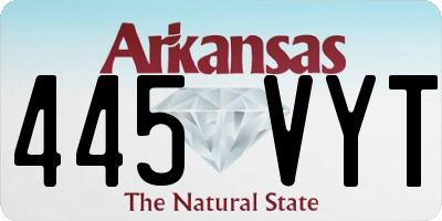 AR license plate 445VYT