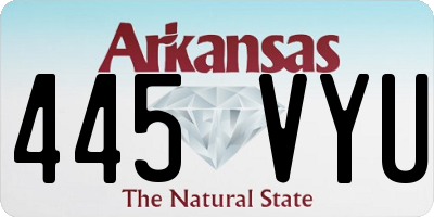 AR license plate 445VYU