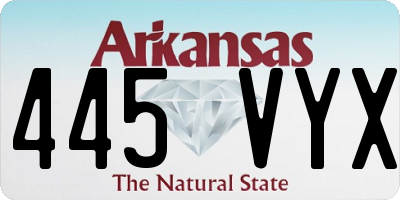 AR license plate 445VYX