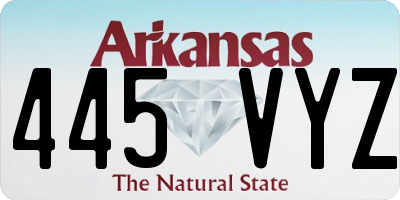 AR license plate 445VYZ