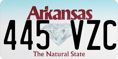 AR license plate 445VZC