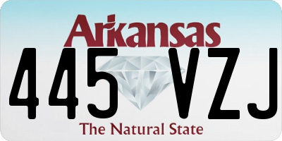 AR license plate 445VZJ