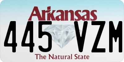 AR license plate 445VZM