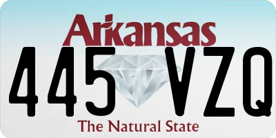 AR license plate 445VZQ