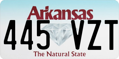 AR license plate 445VZT