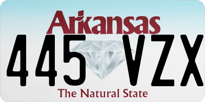 AR license plate 445VZX