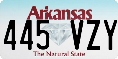 AR license plate 445VZY