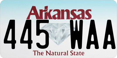 AR license plate 445WAA
