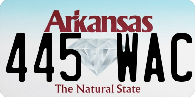 AR license plate 445WAC