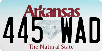 AR license plate 445WAD