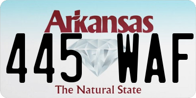 AR license plate 445WAF