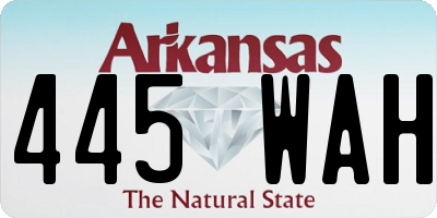 AR license plate 445WAH