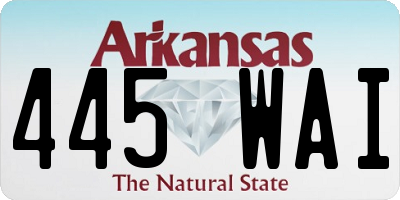 AR license plate 445WAI