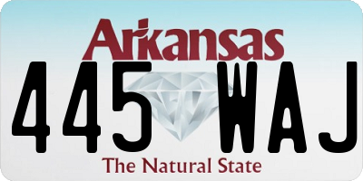 AR license plate 445WAJ
