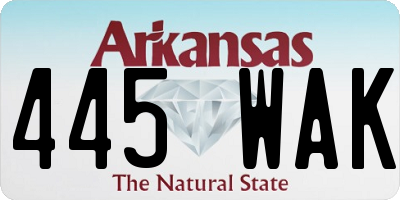 AR license plate 445WAK