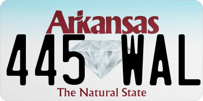 AR license plate 445WAL