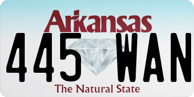 AR license plate 445WAN
