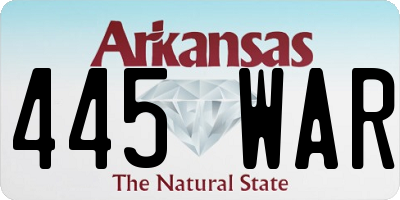AR license plate 445WAR