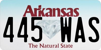 AR license plate 445WAS