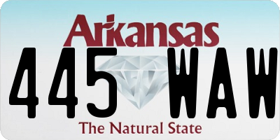 AR license plate 445WAW