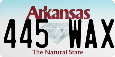 AR license plate 445WAX