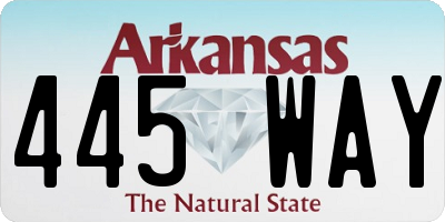 AR license plate 445WAY