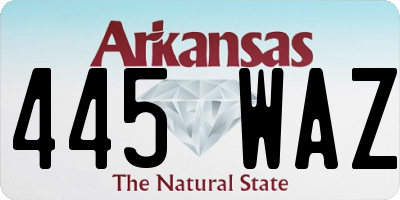 AR license plate 445WAZ