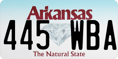 AR license plate 445WBA