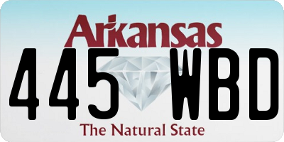 AR license plate 445WBD