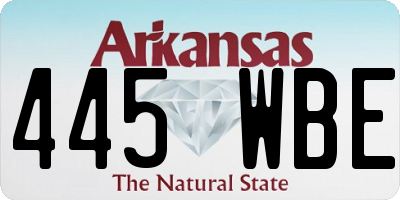 AR license plate 445WBE