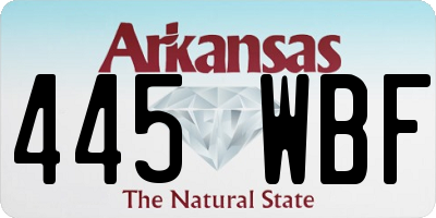 AR license plate 445WBF