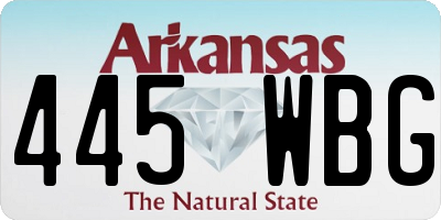 AR license plate 445WBG