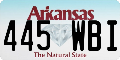AR license plate 445WBI