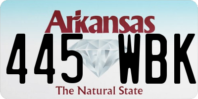AR license plate 445WBK