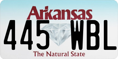 AR license plate 445WBL