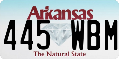 AR license plate 445WBM