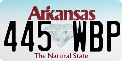 AR license plate 445WBP