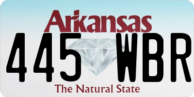AR license plate 445WBR