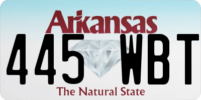 AR license plate 445WBT