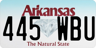 AR license plate 445WBU