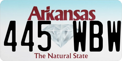 AR license plate 445WBW