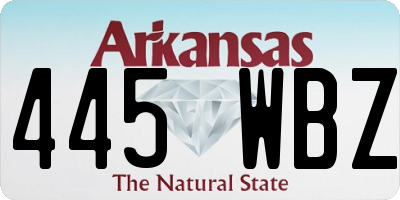AR license plate 445WBZ