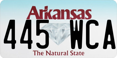 AR license plate 445WCA