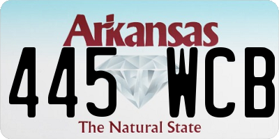 AR license plate 445WCB