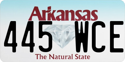 AR license plate 445WCE