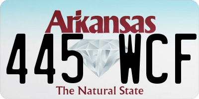 AR license plate 445WCF